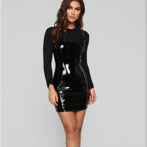 Can’t stop me latex mini dress Fashion Nova